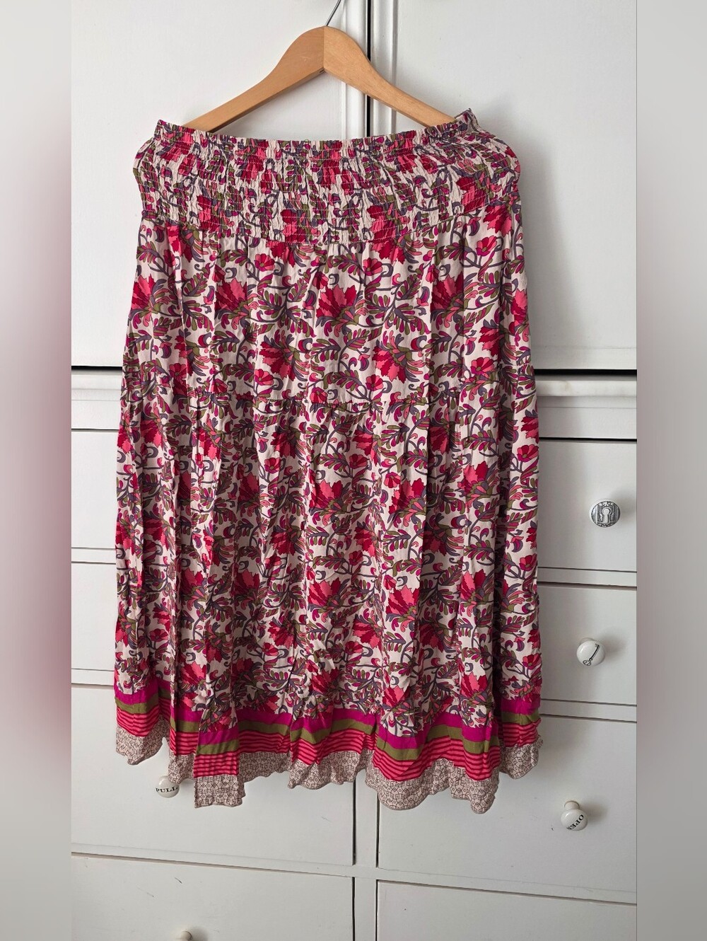 BTFBM High Low Floral Ruffle Skirt | Boho Festival Maxi Midi - Picture 4 of 7